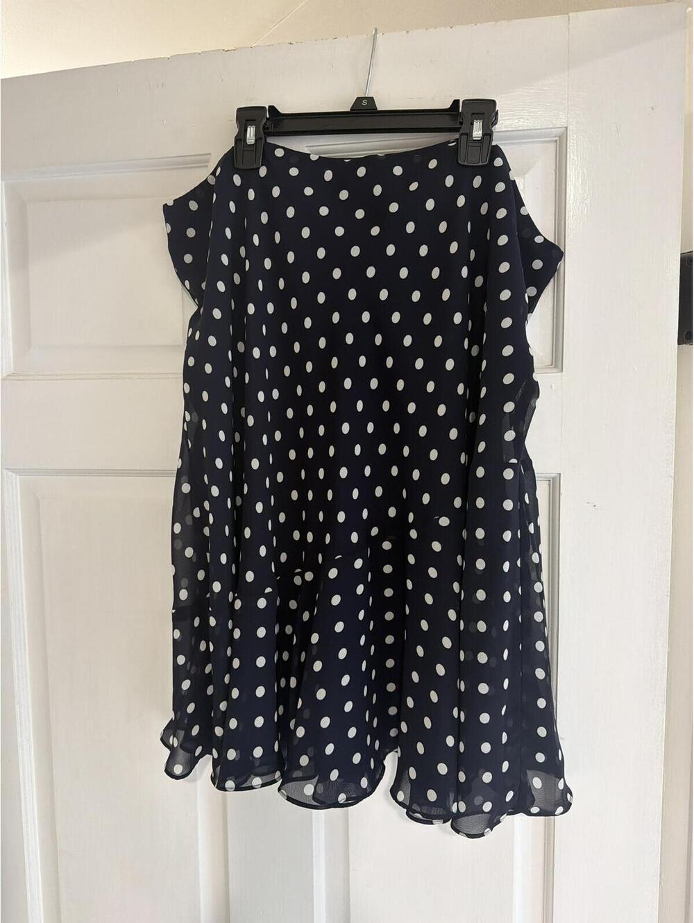 Chaps Navy Polka Dot Sleeveless skirt size xl